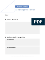 Personal Training Business Plan Template