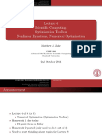 Scientific Computing: Optimization Toolbox Nonlinear Equations, Numerical Optimization