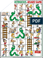 Present Continuous Tense Esl Printable Snakes and Ladders Game For Kids