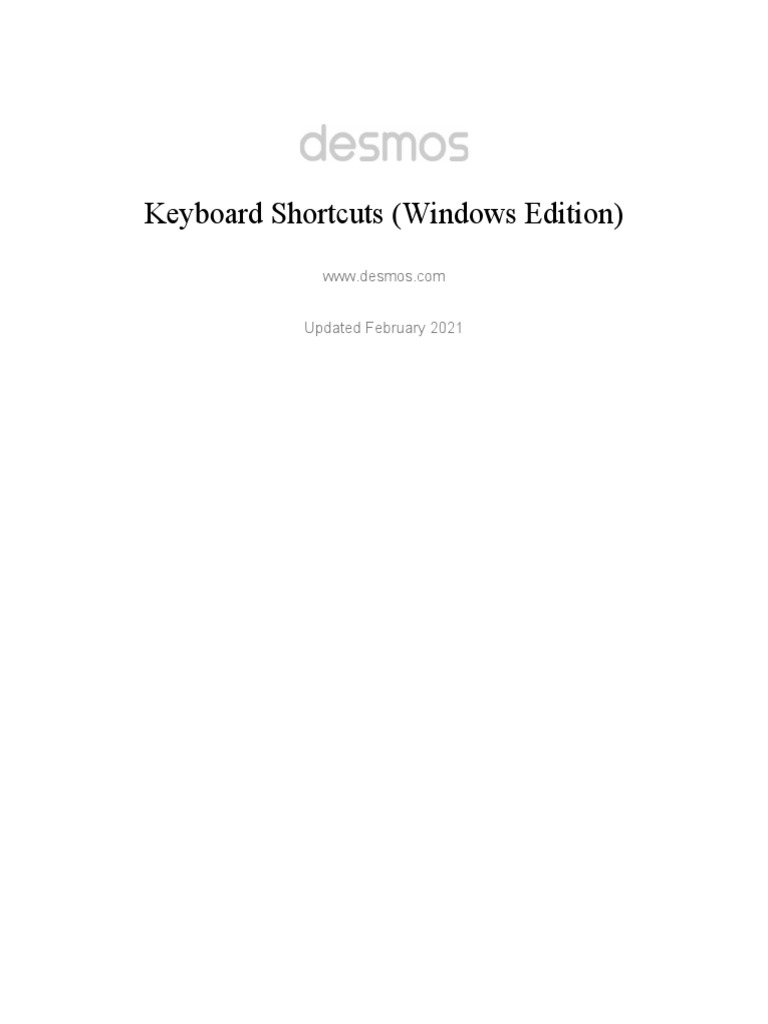 Desmos Keyboard Shortcuts Windows PDF Keyboard Shortcut Ibm Pc