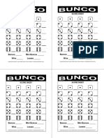 Bunco Score Card Sheet 01