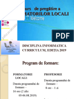 Curs   de pregătire a FORMATORILOR LOCALI