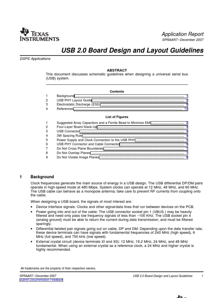 USB 2.0 Board Design and Layout Guidelines | PDF | Electrostatic ...