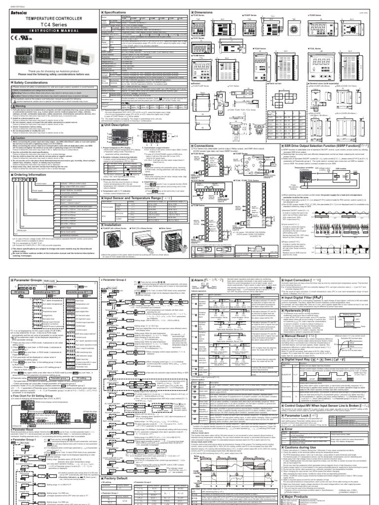 TC4 Series Temperature Controller Manual | PDF | Alternating Current ...