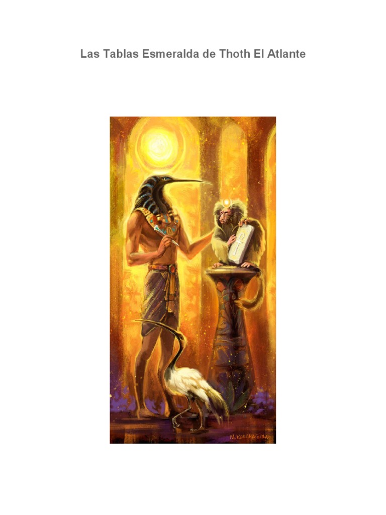 Las Tablas Esmeralda de Thoth El Atlante PDF Conocimiento Alma