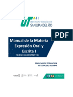 TEMARIO Y Manual de La Materia Expresion Oral y Esc I-1D-JUEVES 27 ENE 2022