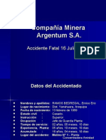 Accidente Fatal - Cía Minera Argentum S.A.