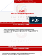 Research Methodology and IPR: Unit I