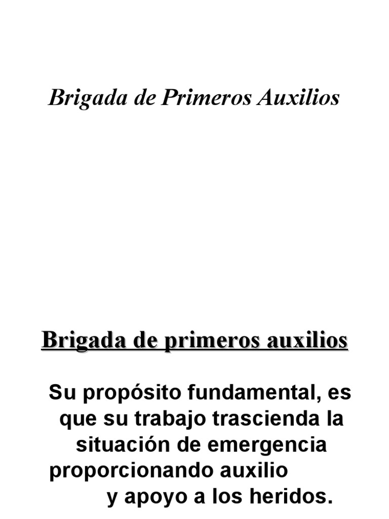 Funciones de la Brigada de Primeros Auxilios | PDF