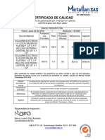 Certificado de Calidad Galvanizado Discon R. 18-0635 Herrajes