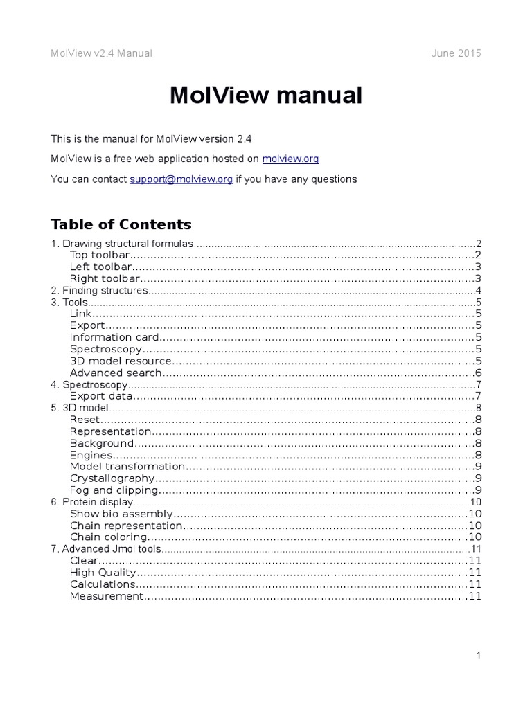 MolView v2.4 User Manual | PDF | Protein Data Bank | Chemistry