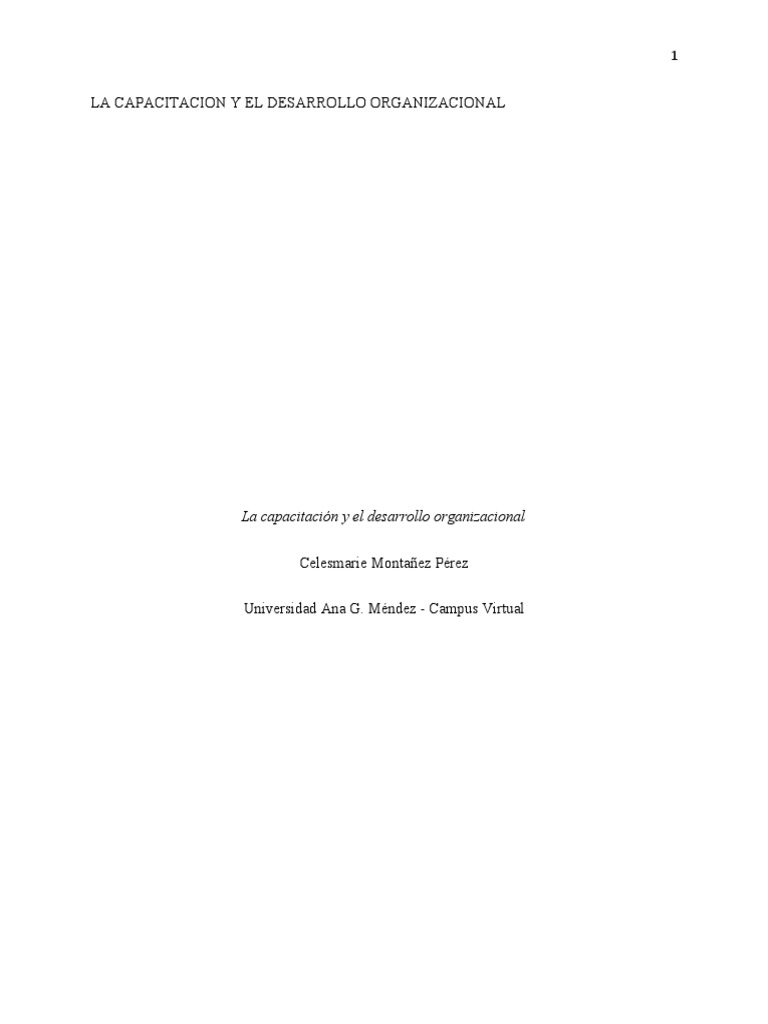 La Capacitacion y El Desarrollo Organizacional | PDF | Aprendizaje ...