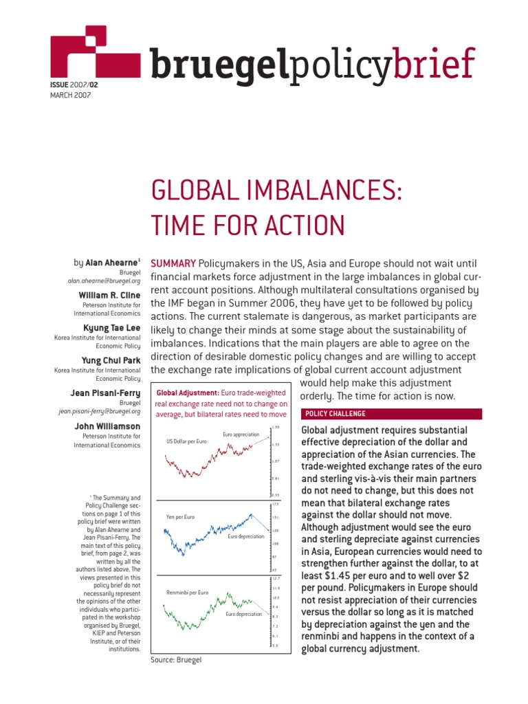 Bruegelpolicy Global Imbalances Time For Action Pdf Current