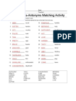 05 Synonyms-Antonyms Matching Activity - Key