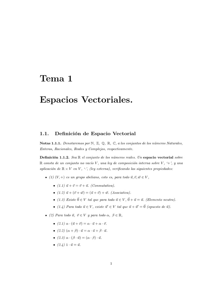 ALGEBRA LINEAL - Espacios Vectoriales - Pag 12 | PDF | Espacio ...