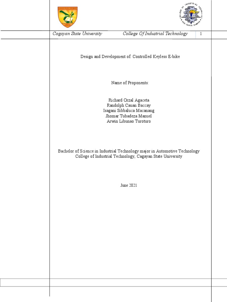 Cagayan State University College of Industrial Technology | PDF | Trail ...