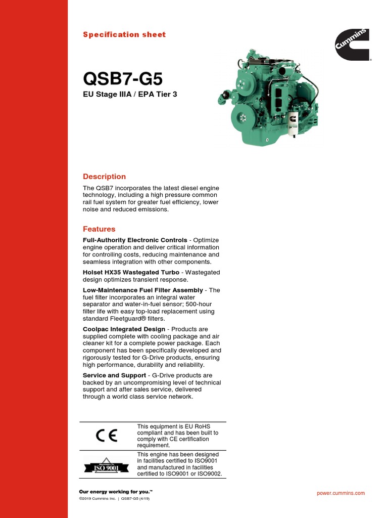 QSB7-G5: EU Stage IIIA / EPA Tier 3 | PDF | Diesel Engine | Engines