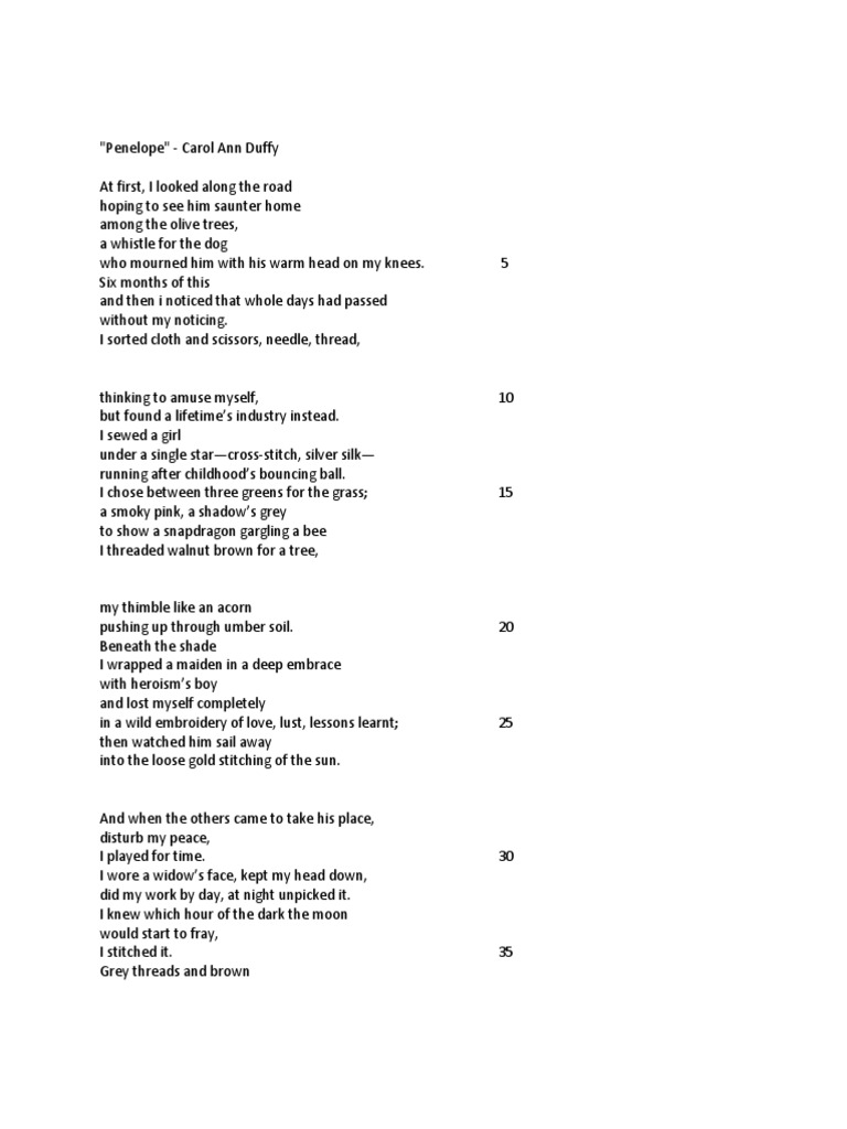Penelope by Carol Ann Duffy PDF Penelope