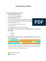 Cause and Effect Exercise