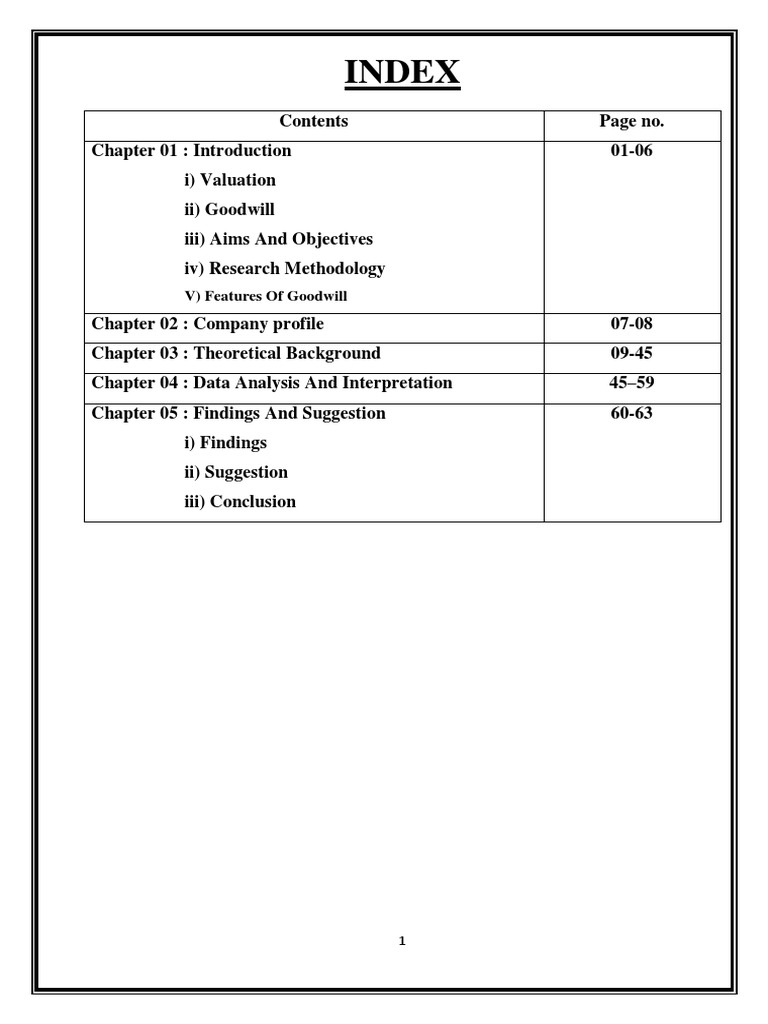 Black Book Project PDF Valuation (Finance) Goodwill (Accounting)