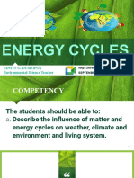 Energy Cycles: Edwin G. Dumopoy Environmental Science Teacher