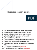 Reported Speech Quiz 1