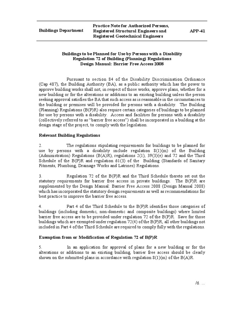 Barrier Free Access Guidelines for Buildings | PDF | Door | Elevator