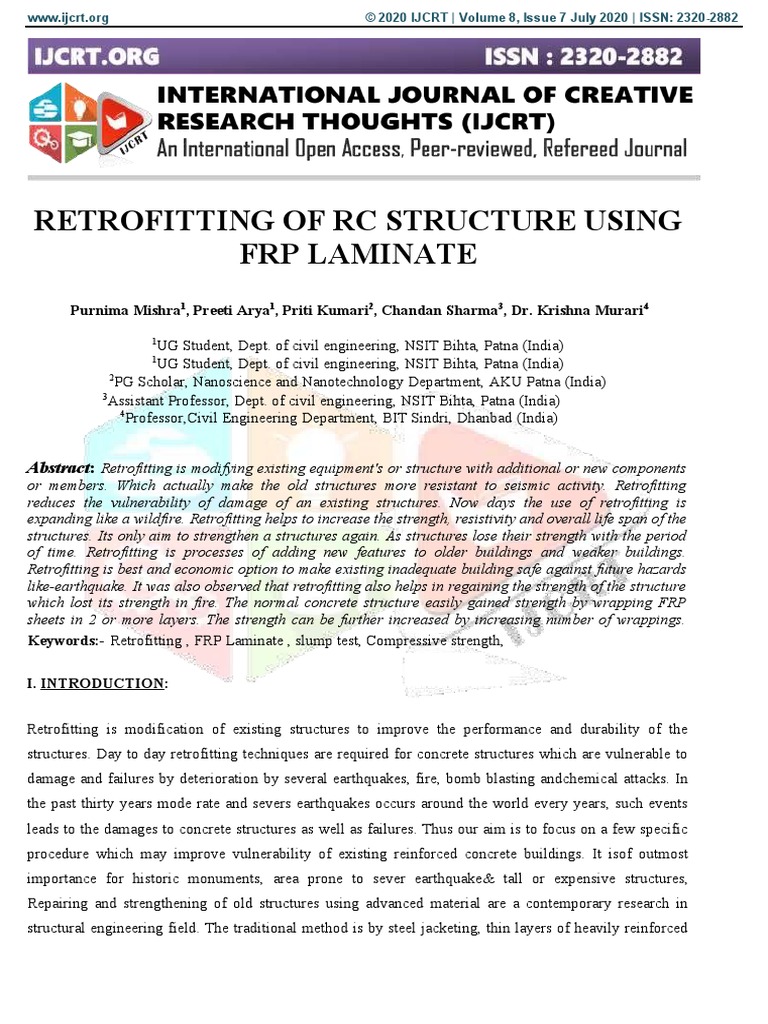 Retrofitting of RC Structure Using FRP Laminate: Abstract | Descargar ...