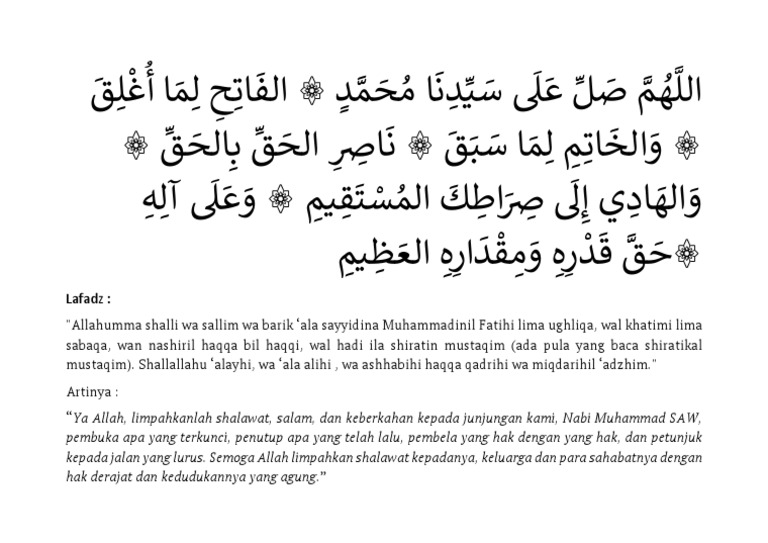 Shalawat Fatih Pdf