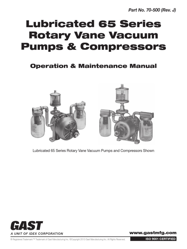 Lubricated 65 Series Rotary Vane Vacuum Pumps & Compressors Operation