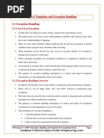 Unit-5 Templates and Exception Handling 5.1 Exception Handling