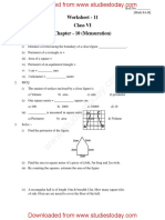 Worksheet - 11 Class VI Chapter - 10 (Mensuration) : 2cm 2cm