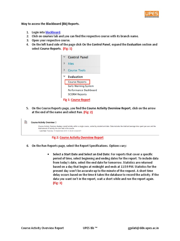 Manual - SOP - BB - Course Activity Overview Report | PDF | Data ...
