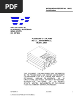 Installation Report No. 08052 Serial Number: Pulselite Starlight Installation Manual MODEL 2401