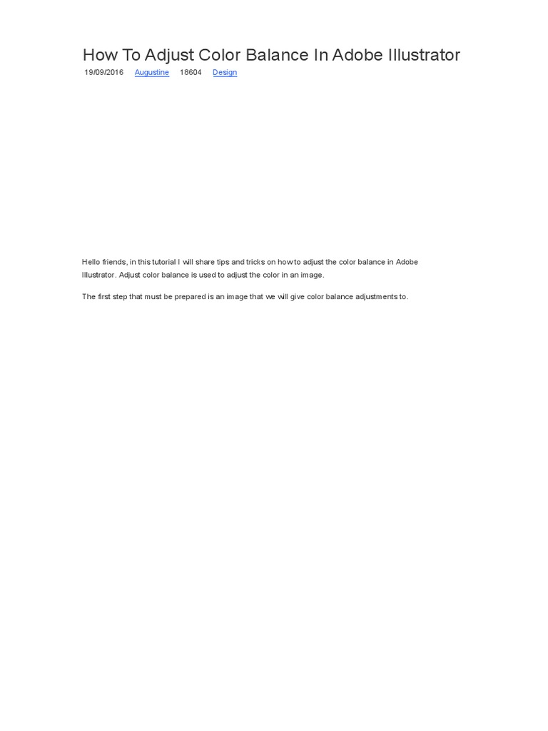 Adjusting Color Balance in Illustrator | PDF
