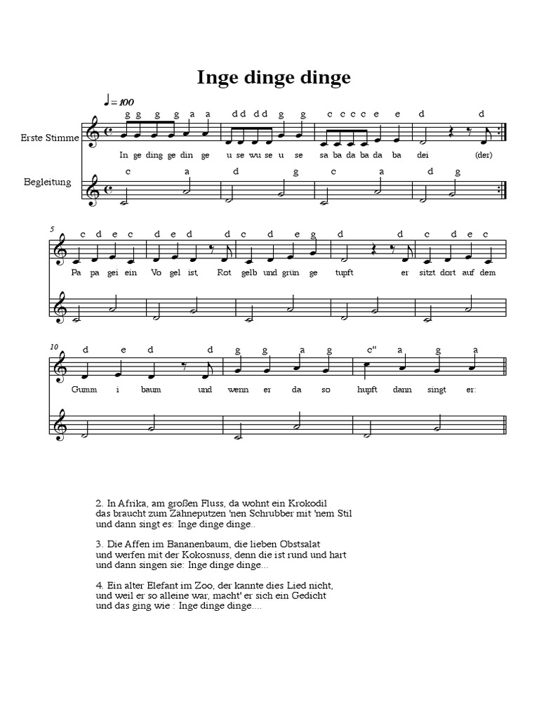 Inge Dinge Dinge - Der Papagei Ein Vogel Ist | PDF