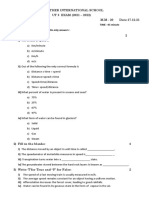 A) Km/minute B) M/minute C) KM/H D) M/S: TIME - 45 Minute Read The Questions Carefully and Write Only Answers