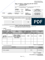 Sworn Statement of Assets, Liabilities and Net Worth December 31, 2021