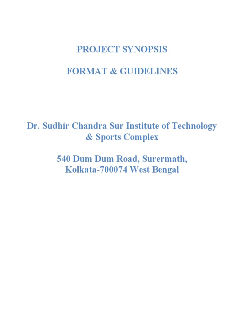 B.Tech Project Synopsis Guidelines | PDF | Citation | Abstract (Summary)