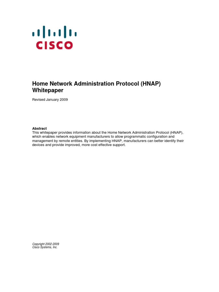 Hnap Protocol Whitepaper PDF Hypertext Transfer Protocol Soap