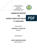 Narrative Report ON School Based GSP Encampment S.Y 2018-2019