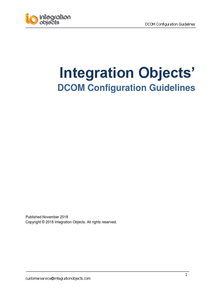 Integration objects dcom configuration guidelines pdf component