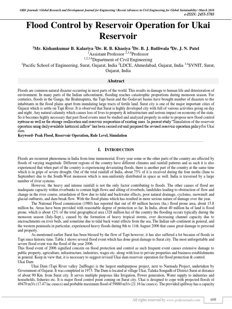 Ukai Dam Flood Control Operations | PDF | Flood | Reservoir