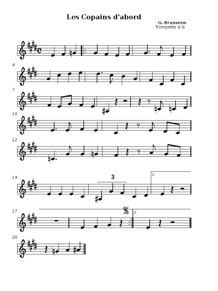 Brassens Partitions Pdf