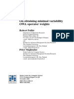 On Obtaining Minimal Variability OWA Operator Weights: Robert Full Er