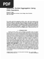 Quantifier Guided Aggregation Using OWA Operators: Ronald R. Yager