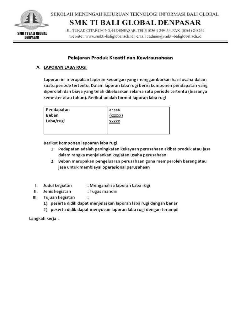 Laporan Laba Rugi dan Analisisnya | PDF | Pengelolaan Keuangan & Uang