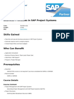 Business Processes in SAP Project Systems: Course Details