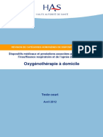 2012 - HAS - Oxygénothérapie À Domicile (Texte Court)