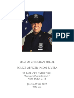 Program For Funeral Mass of Officer Jason Rivera